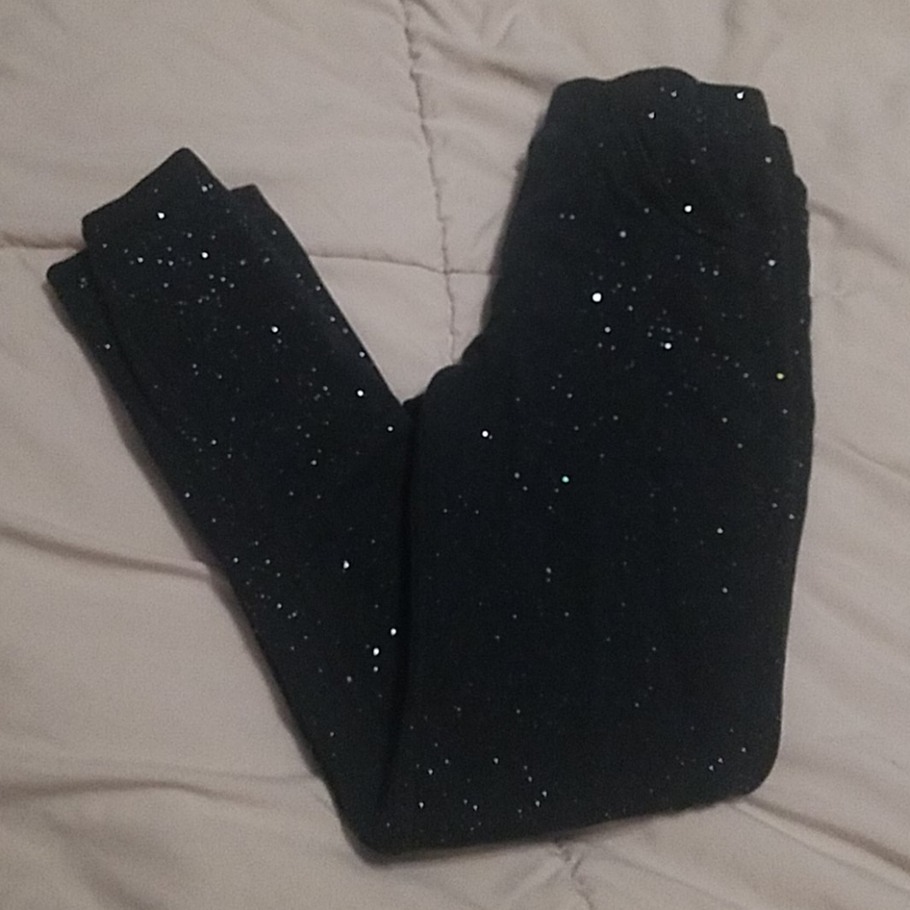 Black glitter pants